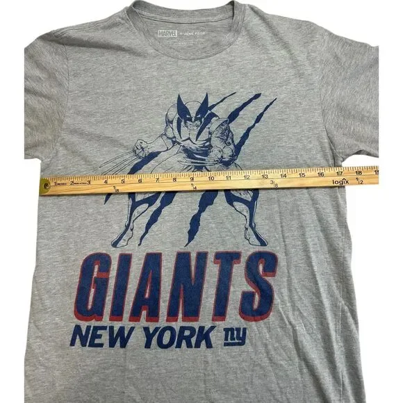 Marvel x Junk Food NY Giants Wolverine Graphic Tee Heather Gray NFL T-shirt - Picture 6 of 8
